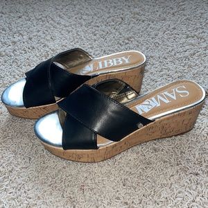 Sam & Libby Slip-on Platform Sandals Size 7